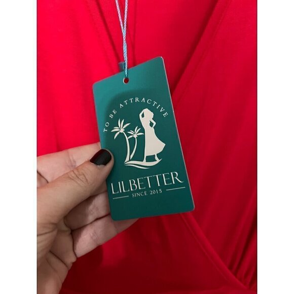 NEW Lilbetter Women's Red Long Sleeve Maxi Dress XL - Picture 7 of 10